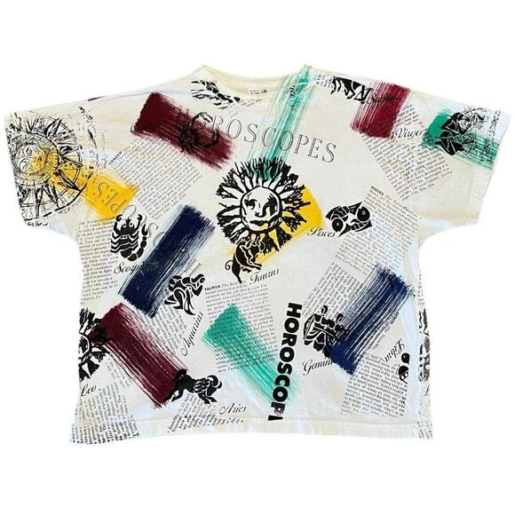 Horoscopes Art AOP 90’s T-shirt - Picture 1 of 3